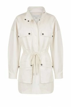 Shona Joy NERUDA DRAWSTRING UTILITY MINI DRESS - CREMA DRESSES