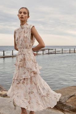 Shona Joy NINA SLEEVELESS RUCHED MIDI DRESS