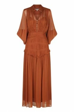 Shona Joy NOEMI BUTTON UP RUCHED MIDI DRESS - SIENA DRESSES