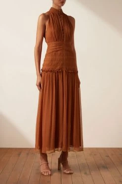 Shona Joy NOEMI SLEEVELESS BUTTON UP MIDI DRESS - SIENA DRESSES