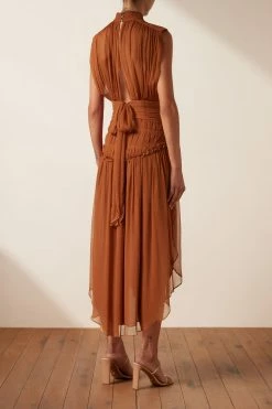 Shona Joy DRESSES NOEMI SLEEVELESS OPEN BACK MIDI DRESS - SIENA