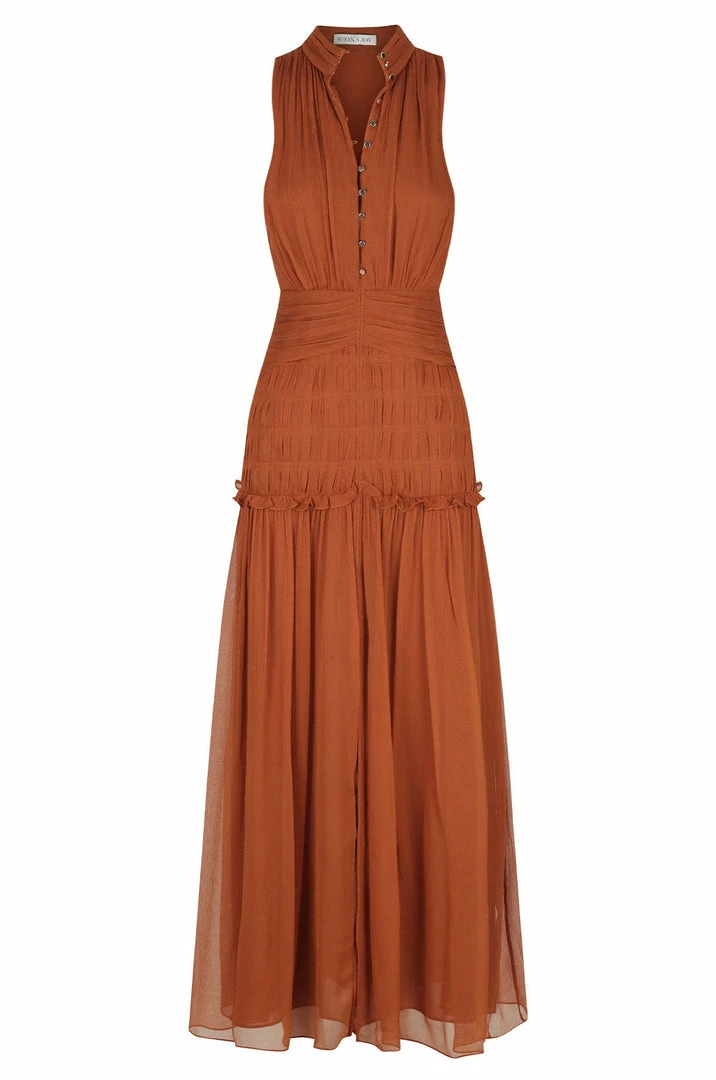 Shona Joy NOEMI SLEEVELESS BUTTON UP MIDI DRESS - SIENA DRESSES