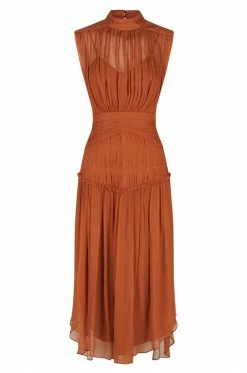 Shona Joy DRESSES NOEMI SLEEVELESS OPEN BACK MIDI DRESS - SIENA