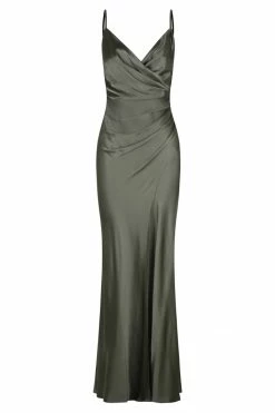Shona Joy DRESSES LA LUNE CROSS DRAPED MAXI DRESS - OLIVE