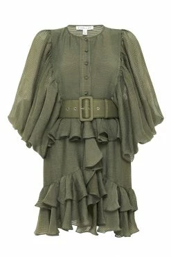 Shona Joy DRESSES CHARLOTTE DRAPED MINI DRESS - KHAKI