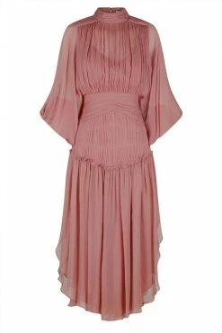Shona Joy OLYMPIA LONG SLEEVE OPEN BACK MIDI DRESS - ANTIQUE ROSE DRESSES