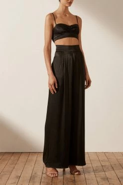 Shona Joy LA LUNE OPEN BACK BRALETTE - BLACK TOPS