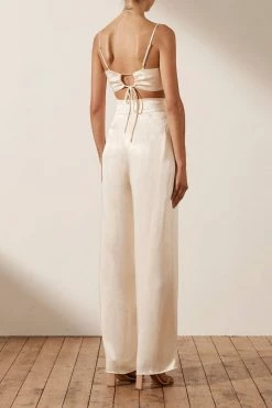 Shona Joy LA LUNE OPEN BACK BRALETTE - CREAM TOPS