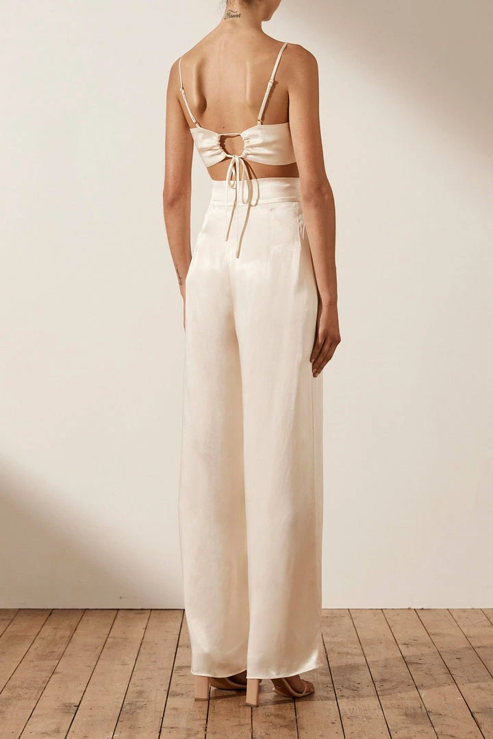 Shona Joy LA LUNE OPEN BACK BRALETTE - CREAM TOPS