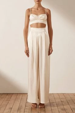 Shona Joy LA LUNE OPEN BACK BRALETTE - CREAM TOPS