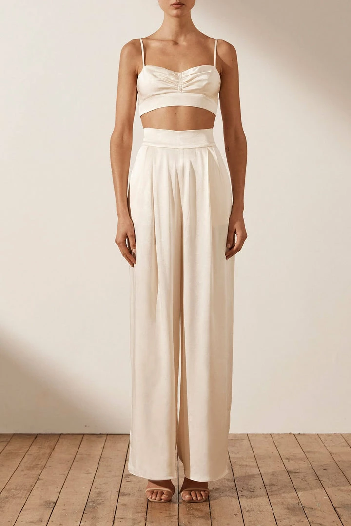 Shona Joy LA LUNE OPEN BACK BRALETTE - CREAM TOPS