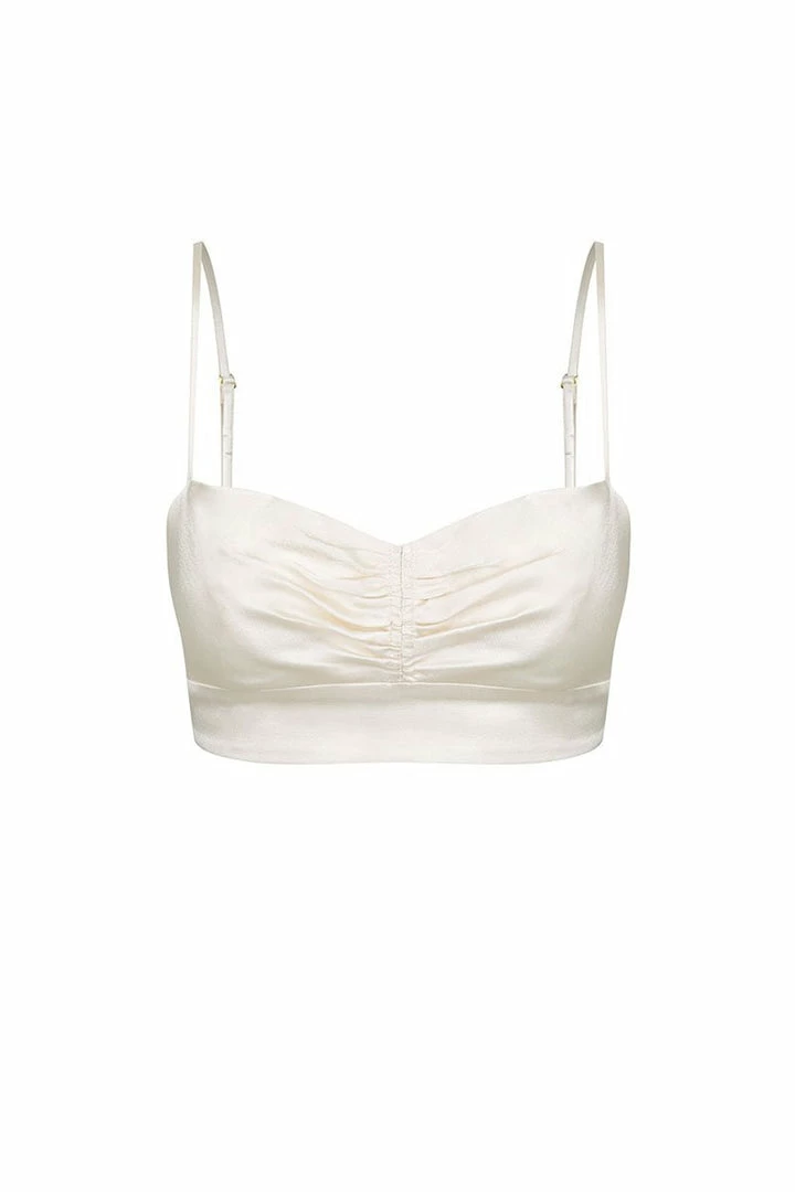 Shona Joy LA LUNE OPEN BACK BRALETTE - CREAM TOPS