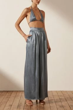 Shona Joy SHORTS & PANTS LA LUNE TUXEDO TROUSER - BLUE SMOKE