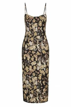 Shona Joy PALERMO LINEN FITTED MIDI DRESS