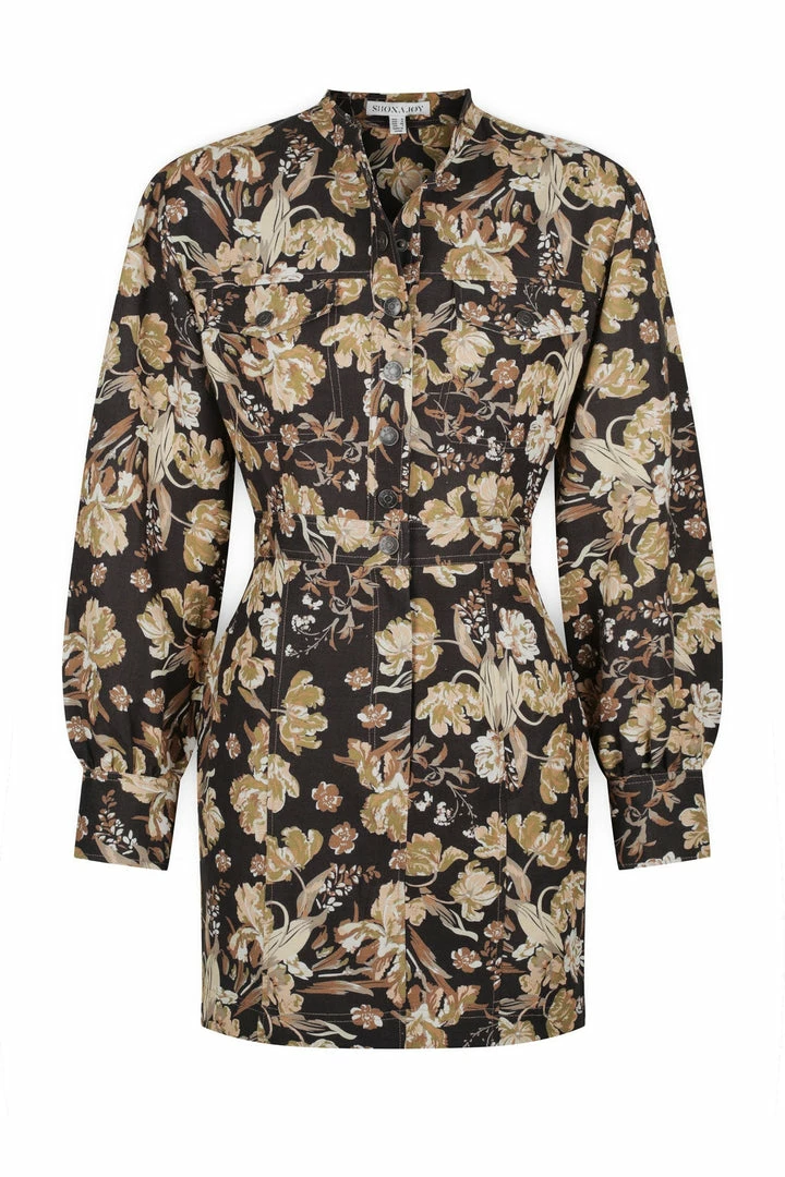 Shona Joy DRESSES PALERMO LINEN PANELLED MINI DRESS