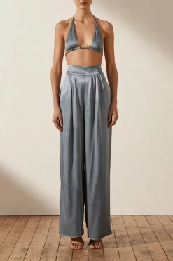 Shona Joy SHORTS & PANTS LA LUNE TUXEDO TROUSER - BLUE SMOKE