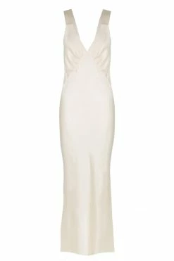 Shona Joy DRESSES LA LUNE PLUNGED MIDI DRESS - CREAM