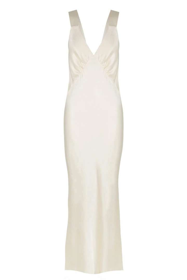 Shona Joy DRESSES LA LUNE PLUNGED MIDI DRESS - CREAM