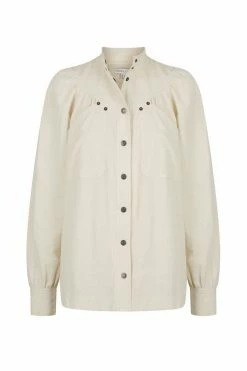 Shona Joy PRISCILA HIGH NECK UTILITY SHIRT - CREMA