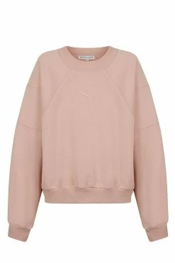 Shona Joy TOPS SJ LOGO BATWING SWEATER - ROSE DUST