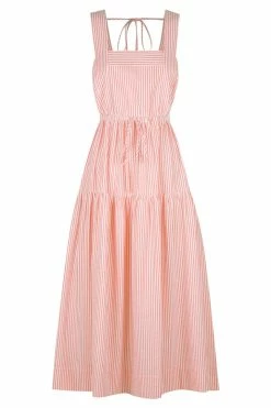 Shona Joy DRESSES ROBERTA SQUARE NECK MIDI DRESS - RED