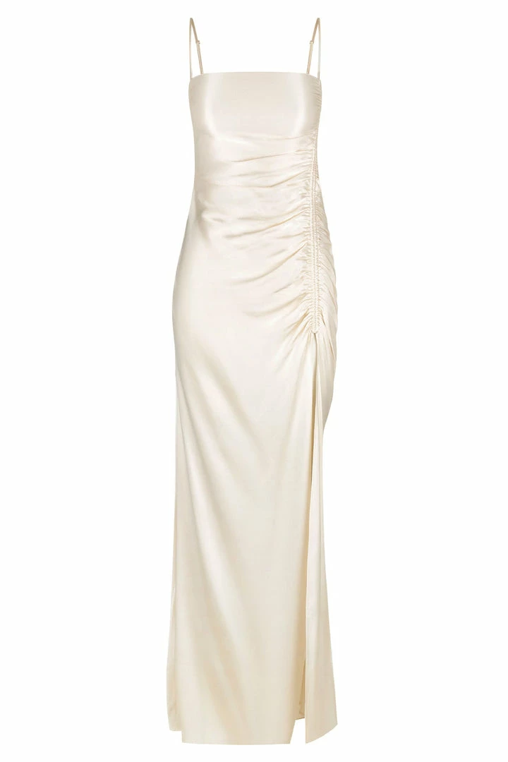 Shona Joy LA LUNE RUCHED MAXI DRESS - CREAM