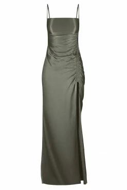 Shona Joy LA LUNE RUCHED MAXI DRESS - OLIVE