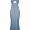 Shona Joy DRESSES LA LUNE RUCHED BODICE MIDI DRESS - BLUE SMOKE