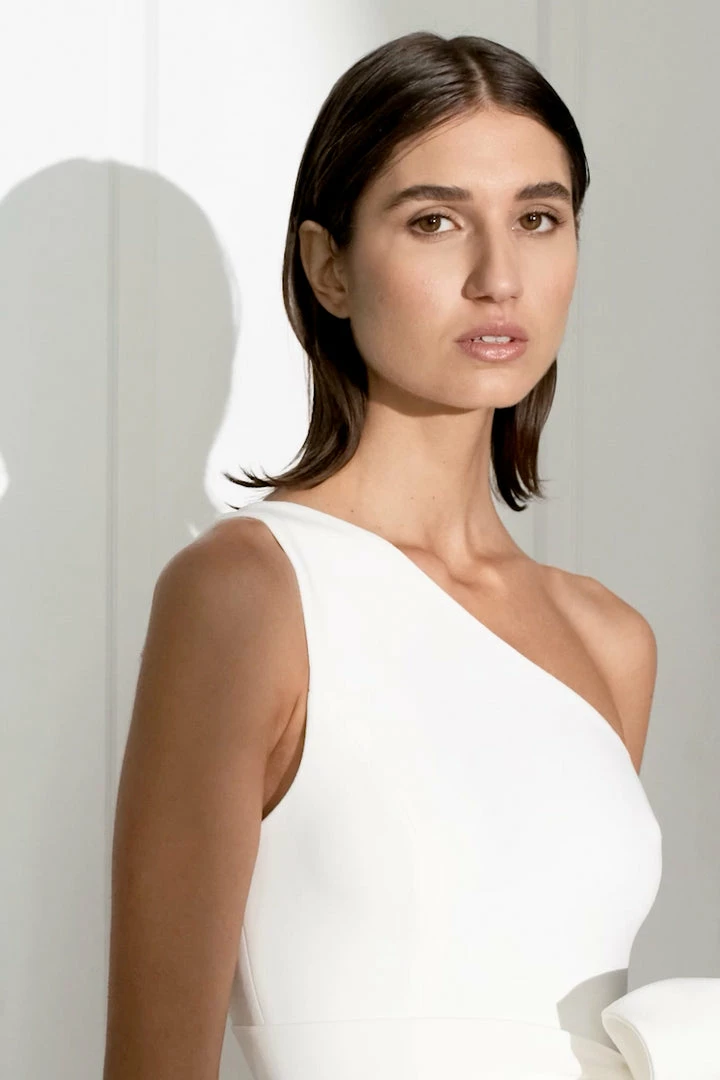 Shona Joy DRESSES LUCY ONE SHOULDER MIDI DRESS - IVORY