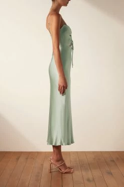 Shona Joy DRESSES FELICITY LACE UP MIDI DRESS - THYME