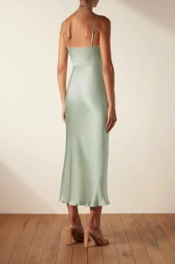 Shona Joy DRESSES FELICITY LACE UP MIDI DRESS - THYME