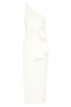 Shona Joy DRESSES LUCY ONE SHOULDER MIDI DRESS - IVORY