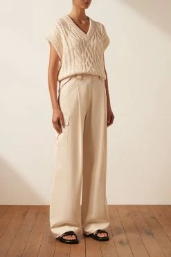 Shona Joy TOPS EVA CABLE VEST - CREMA