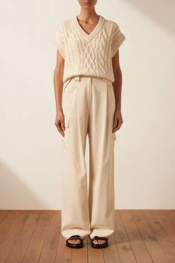 Shona Joy TOPS EVA CABLE VEST - CREMA