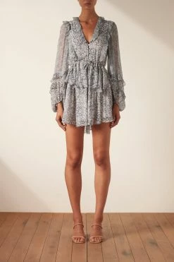 Shona Joy DRESSES CANDICE BALLOON SLEEVE DRAWSTRING MINI DRESS