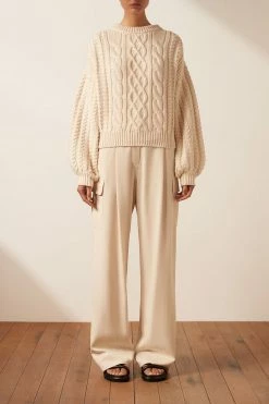 Shona Joy EVA CABLE JUMPER - CREMA TOPS
