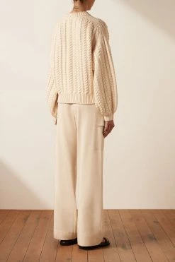 Shona Joy EVA CABLE JUMPER - CREMA TOPS