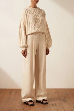 Shona Joy EVA CABLE JUMPER - CREMA TOPS