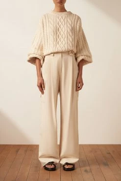 Shona Joy EVA CABLE JUMPER - CREMA TOPS
