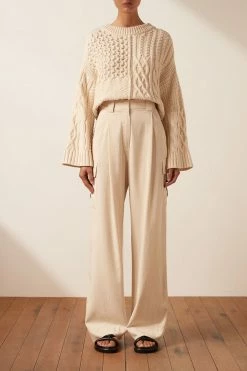 Shona Joy EVA PATCH KNIT JUMPER - CREMA