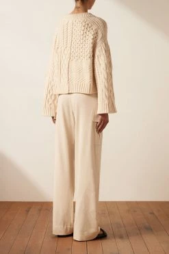 Shona Joy EVA PATCH KNIT JUMPER - CREMA