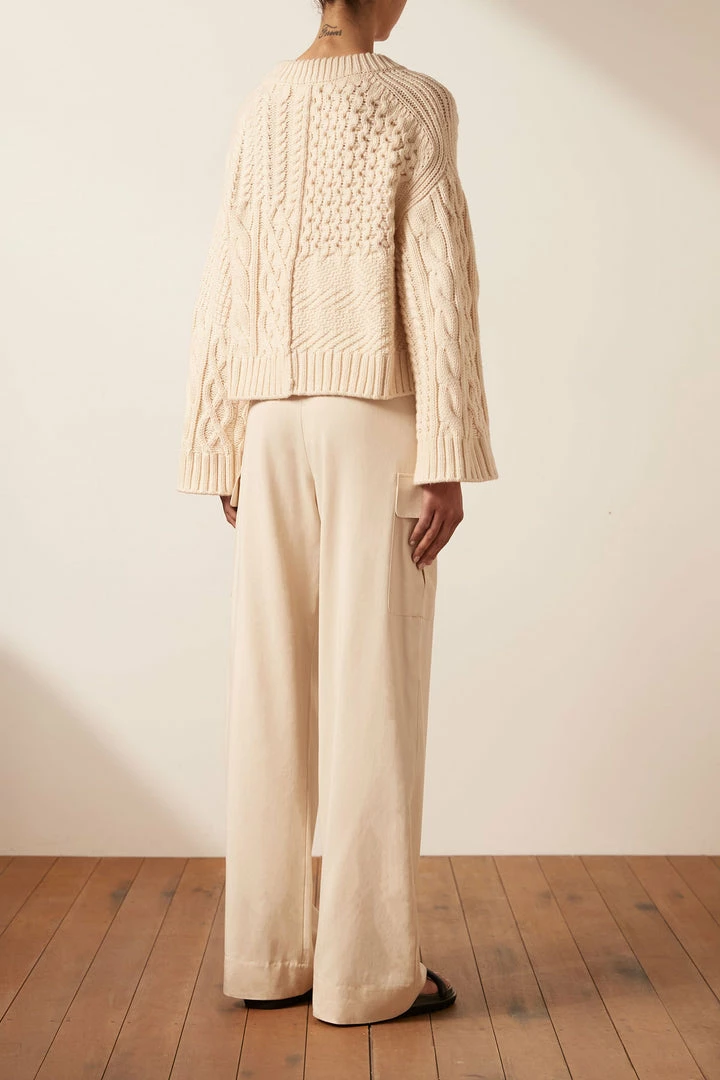 Shona Joy EVA PATCH KNIT JUMPER - CREMA