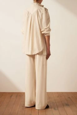 Shona Joy PRISCILA HIGH NECK UTILITY SHIRT - CREMA