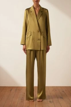 Shona Joy TOPS GIORGIA DOUBLE BREASTED BLAZER - OLIVE OIL