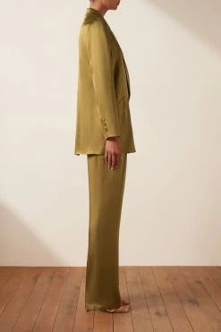 Shona Joy TOPS GIORGIA DOUBLE BREASTED BLAZER - OLIVE OIL