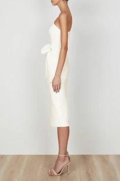 Shona Joy DRESSES LUCY ONE SHOULDER MIDI DRESS - IVORY