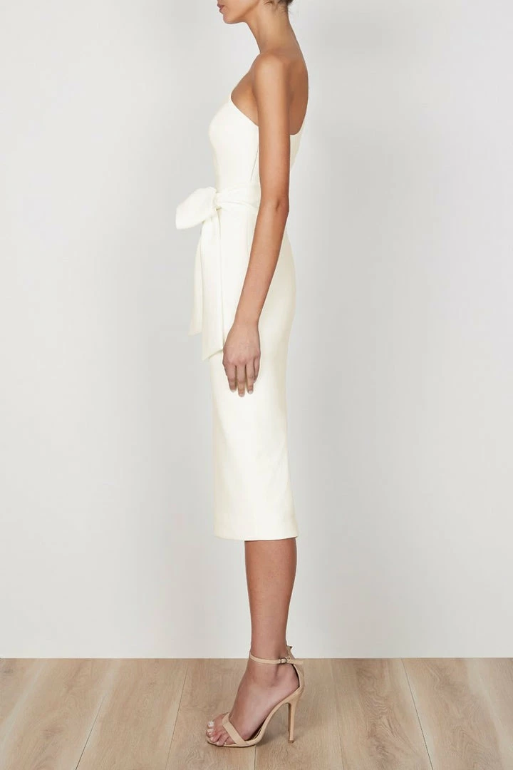 Shona Joy DRESSES LUCY ONE SHOULDER MIDI DRESS - IVORY