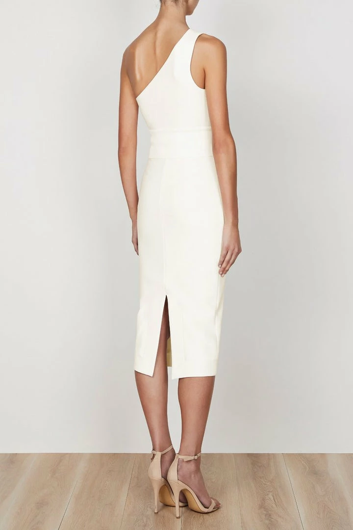 Shona Joy DRESSES LUCY ONE SHOULDER MIDI DRESS - IVORY