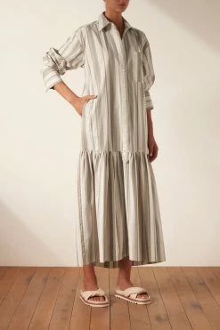 Shona Joy LAURENT WIDE CUFF SHIRT MIDI DRESS