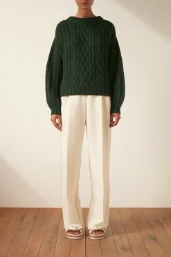 Shona Joy TOPS EVA CABLE JUMPER - ROSEMARY